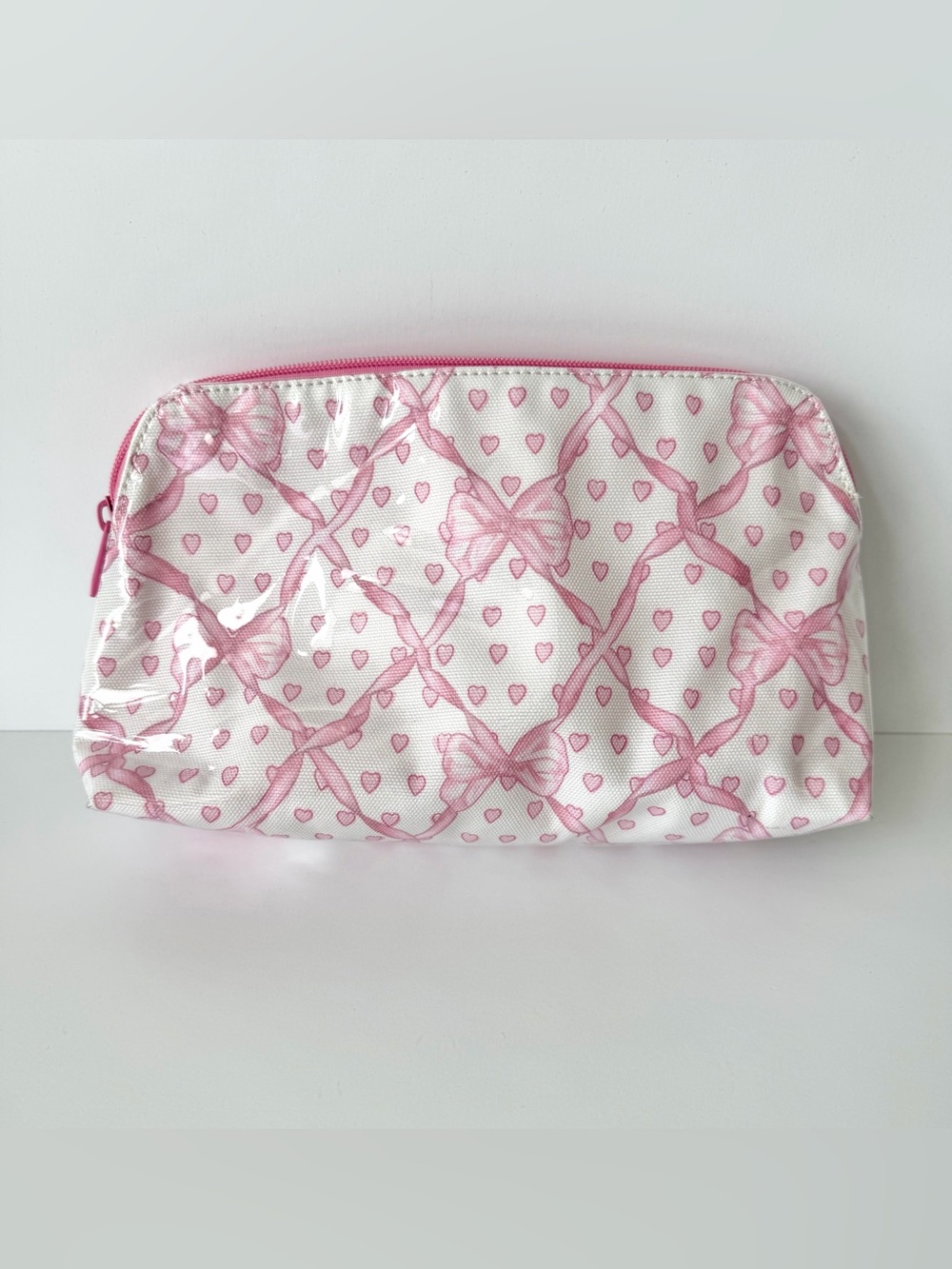 LoveShackFancy x Roller Rabbit Baby Bow Hearts Toiletry Case in Pink - Picture 2 of 6